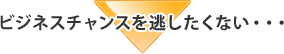 ビジネスチャンスを逃したくない・・・